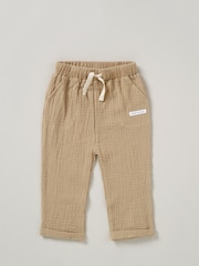 Homegrown Natural 3 Piece T-Shirt Trousers And Reversible Hat Outfit Set - Image 4 of 5