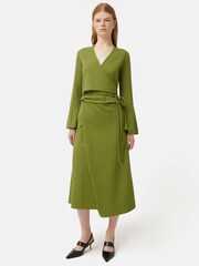 Jigsaw Textured Jersey Wrap Dress - Image 1 of 6