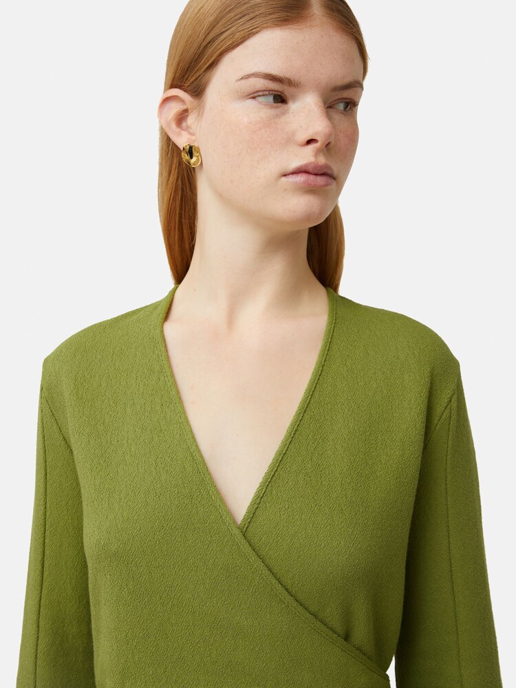 Jigsaw Textured Jersey Wrap Dress - Image 2 of 6 Jigsaw Textured Jersey Wrap Dress - Image 2 of 6