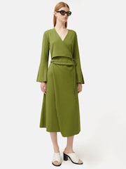 Jigsaw Textured Jersey Wrap Dress - Image 3 of 6