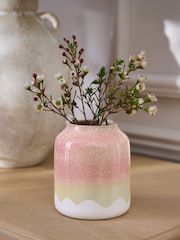 Pink Ombre Reactive Glaze Ceramic Vase - Image 1 of 5