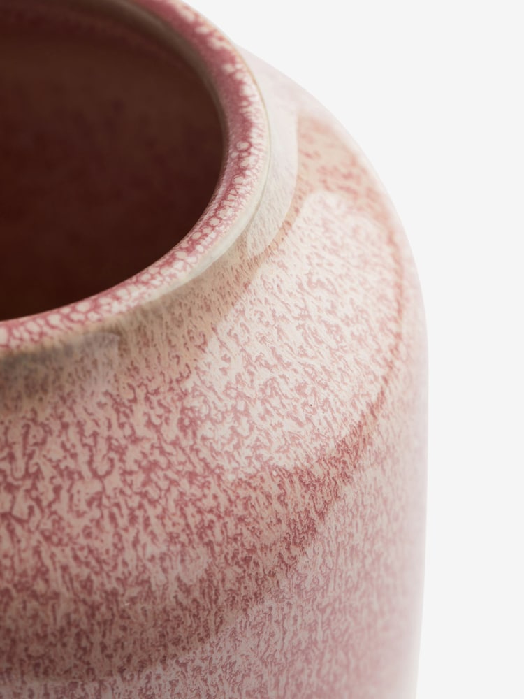 Pink Ombre Reactive Glaze Ceramic Vase - Image 5 of 5