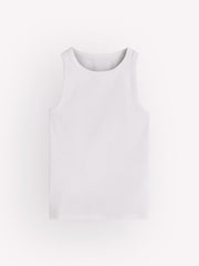 Boden White Ribbed Cotton Vest - Image 6 of 6