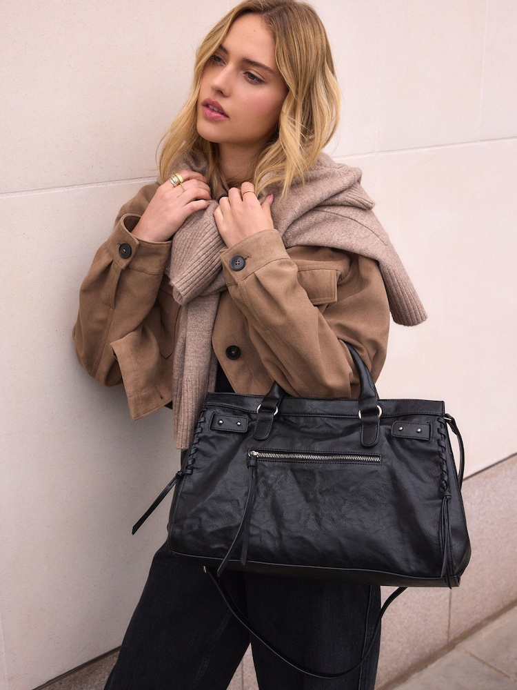 Black Washed Grab Bag - Image 1 of 6