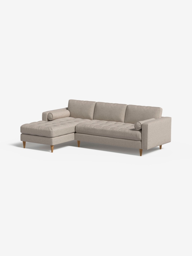 MADE.COM Textured Weave Natural Scott Right Hand Facing Corner Sofa - Image 1 of 4