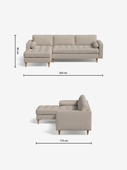 MADE.COM Textured Weave Natural Scott Right Hand Facing Corner Sofa - Image 4 of 4