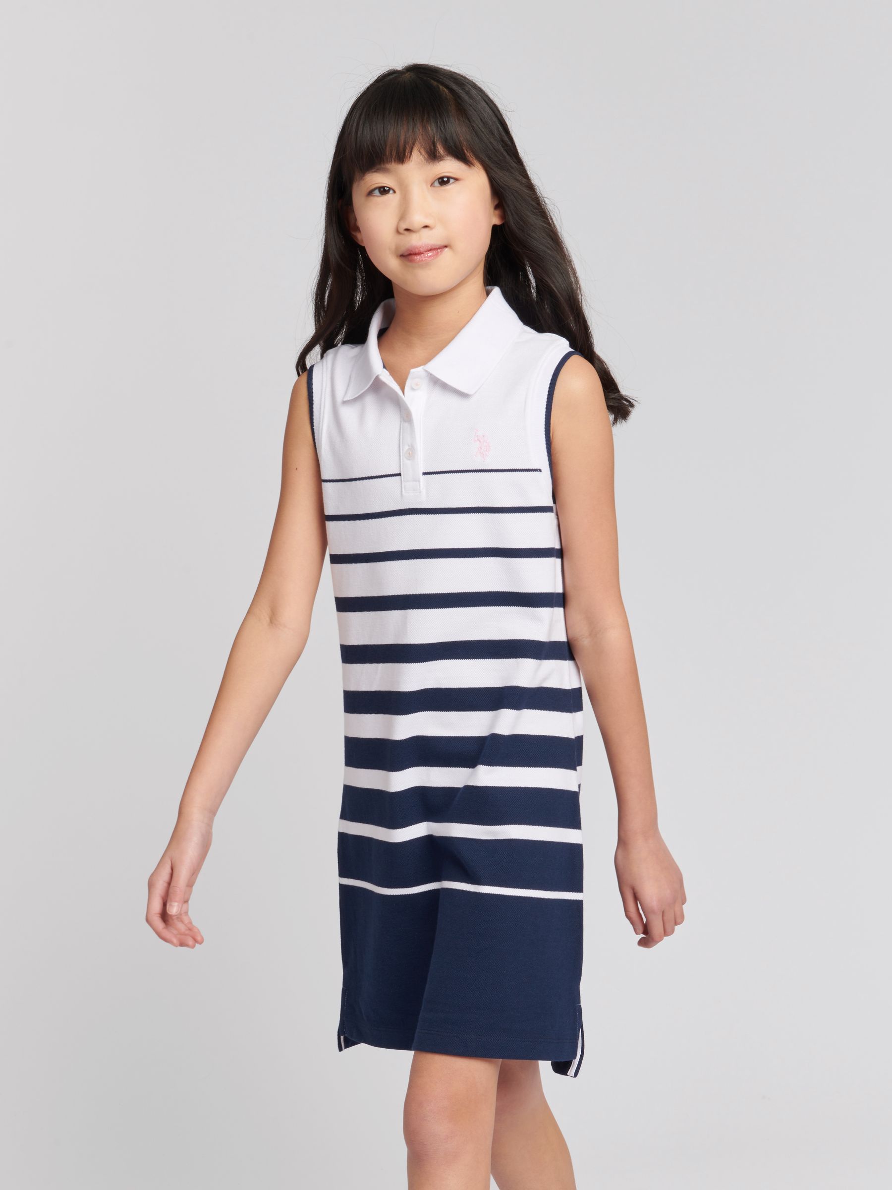 Buy U.S. Polo Assn. Blue Girls Striped Sleeveless Polo Dress from Next South Africa