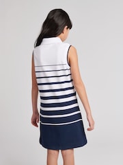 U.S. Polo Assn. Blue Girls Striped Sleeveless Polo Dress - Image 3 of 6