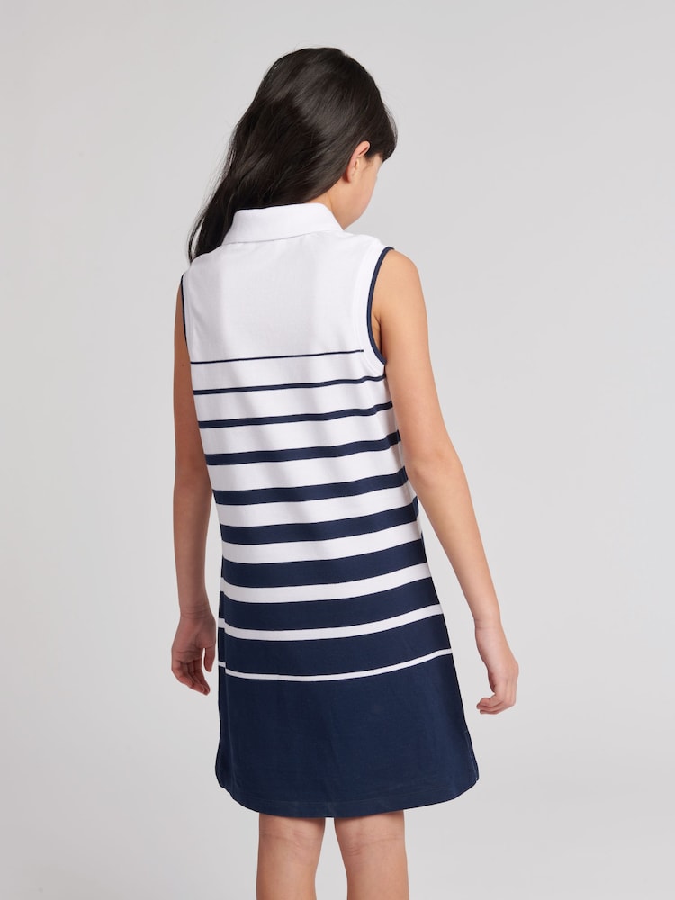 U.S. Polo Assn. Girls Striped Sleeveless Polo Dress - Image 3 of 6
