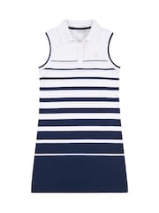 U.S. Polo Assn. Blue Girls Striped Sleeveless Polo Dress - Image 5 of 6