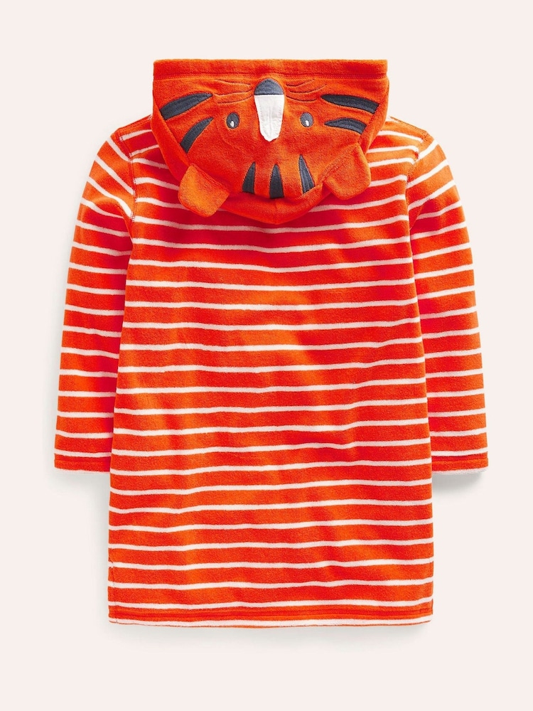 Boden Orange Appliqué Towelling Throw-On Robe - Image 2 of 4
