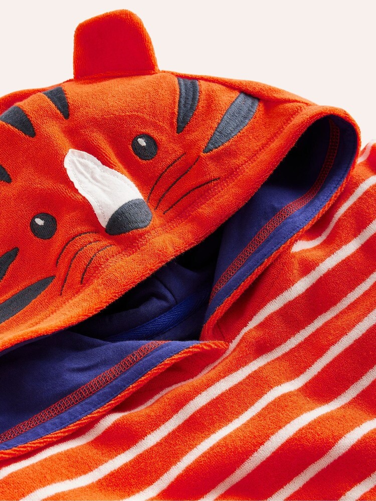 Boden Orange Appliqué Towelling Throw-On Robe - Image 4 of 4