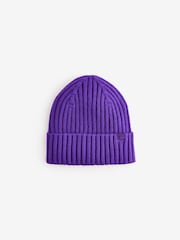 Purple Knitted Beanie Hat (1-16yrs) - Image 1 of 2