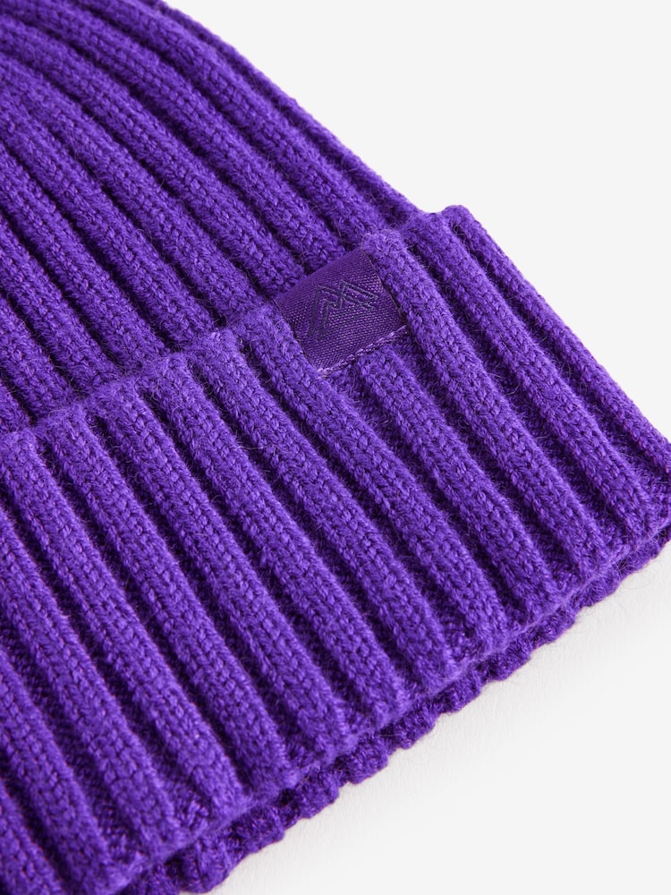 Purple Knitted Beanie Hat (1-16yrs) - Image 2 of 2