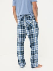 FatFace Anglesey Light Blue Check Pyjama Bottoms - Image 2 of 5