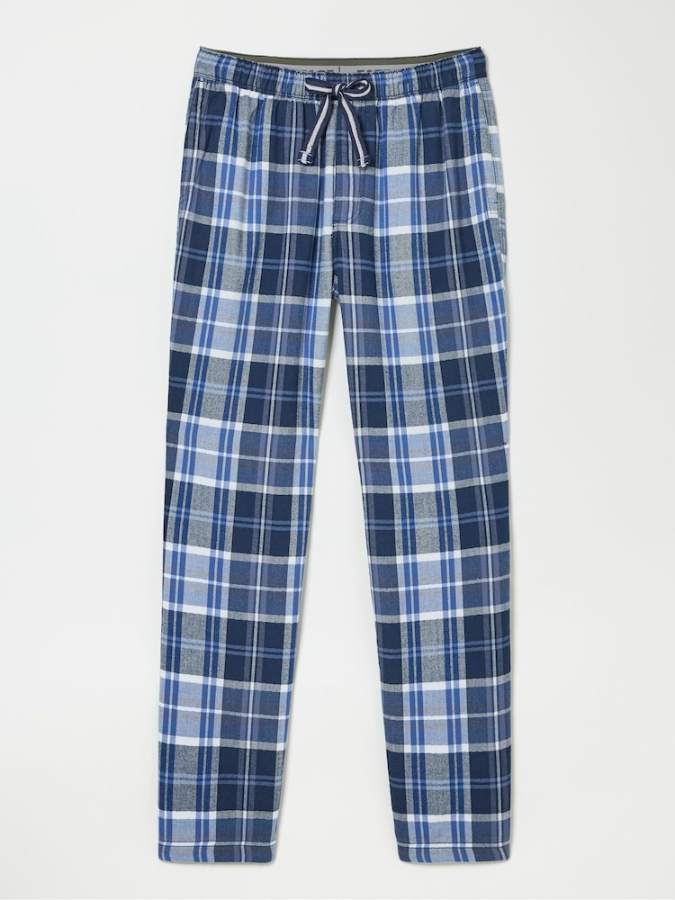 FatFace Anglesey Light Blue Check Pyjama Bottoms - Image 5 of 5