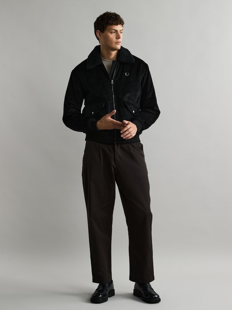Fred Perry Corduroy Removable Collar Bomber Jacket - Image 2 of 7