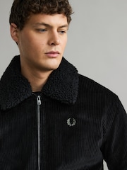 Fred Perry Corduroy Removable Collar Bomber Jacket - Image 5 of 7