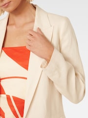 Forever New Cream Pure Linen Lacey Blazer - Image 2 of 5