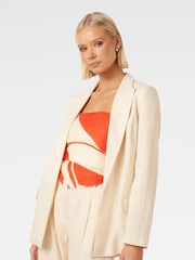 Forever New Cream Pure Linen Lacey Blazer - Image 3 of 5