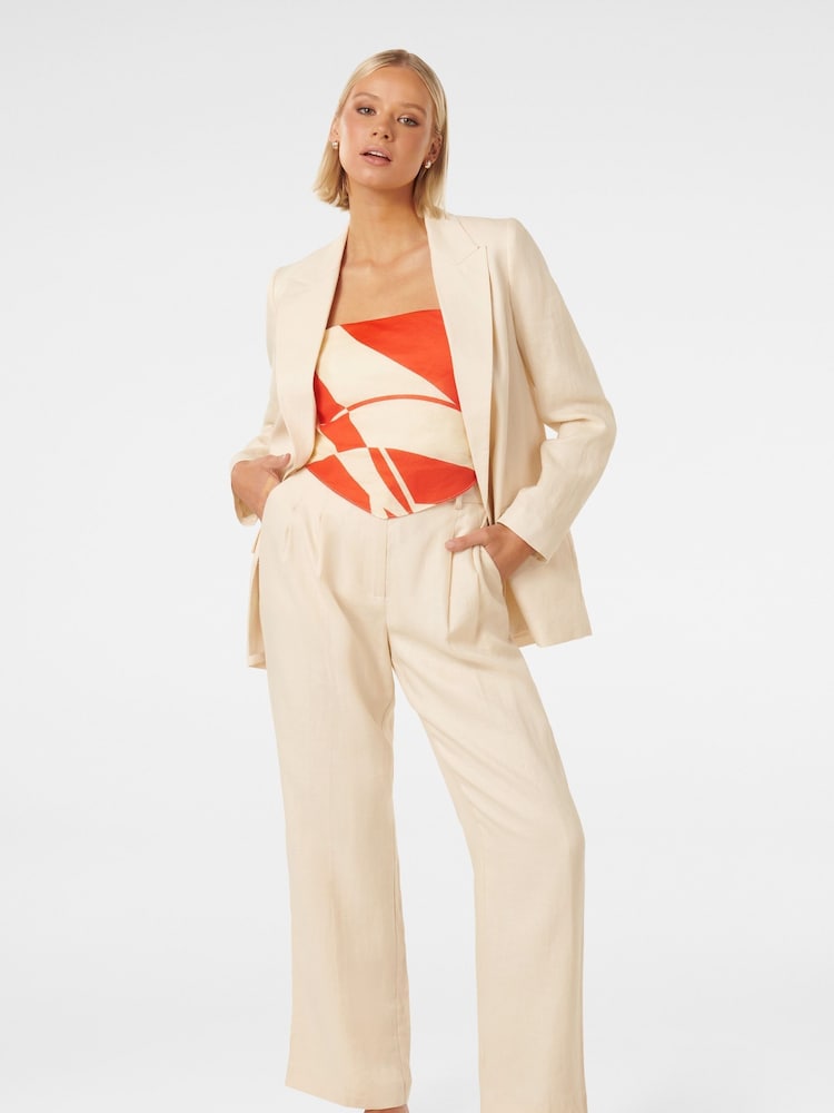 Forever New Cream Pure Linen Lacey Blazer - Image 5 of 5