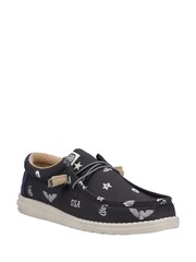 HEYDUDE Wally Stars n Skulls Black Shoes - Image 1 of 10
