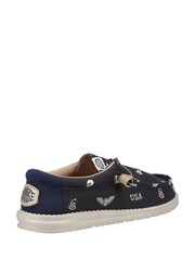 HEYDUDE Wally Stars n Skulls Black Shoes - Image 2 of 10