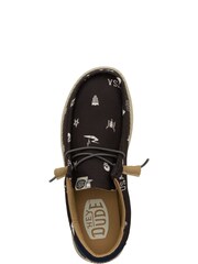 HEYDUDE Wally Stars n Skulls Black Shoes - Image 4 of 10