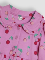 JoJo Maman Bébé Orchid Cherry Peter Pan Dress - Image 3 of 3