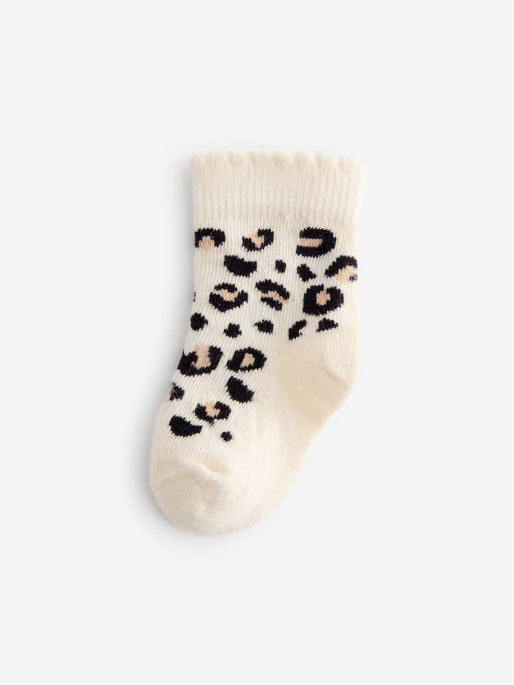 Neutral animal print Baby Socks 5 Pack (0mths-2yrs) - Image 2 of 6