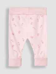 JoJo Maman Bébé Pink 3-Piece Rib Body, Floral Trousers & Hat Set - Image 5 of 7
