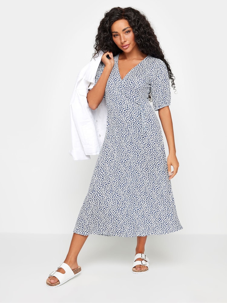 M&Co Petite Floral Print Midi Wrap Dress - Bild 1 von 5 M&Co Petite Floral Print Midi Wrap Dress - Bild 1 von 5