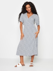 M&Co Petite Floral Print Midi Wrap Dress - Bild 2 von 5