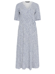 M&Co Petite Floral Print Midi Wrap Dress - Bild 5 von 5