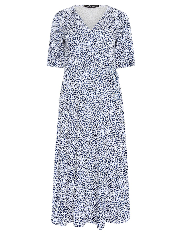 M&Co Petite Floral Print Midi Wrap Dress - Bild 5 von 5