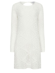 Long Tall Sally Cream LTS Tall Black Crochet Mini Beach Dress - Image 5 of 5