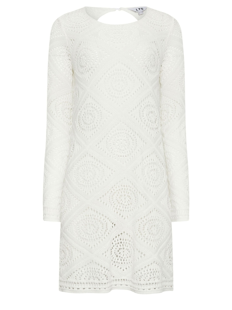 Long Tall Sally Cream LTS Tall Black Crochet Mini Beach Dress - Image 5 of 5
