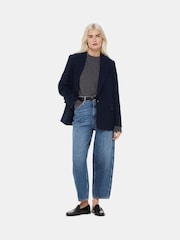 Whistles Navy Petite Boyfriend Crepe Blazer - Image 3 of 5