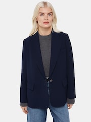 Whistles Navy Petite Boyfriend Crepe Blazer - Image 4 of 5