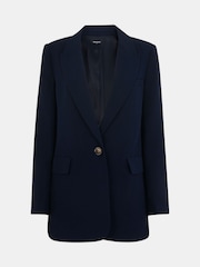 Whistles Navy Petite Boyfriend Crepe Blazer - Image 5 of 5