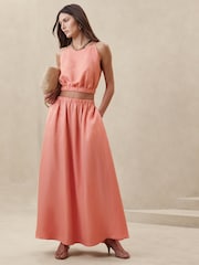 Banana Republic Pink Linen-Blend Maxi Skirt - Image 1 of 1