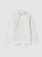 Reiss Ivory Delaney Cotton Burnout Floral Shirt - Image 2 of 5