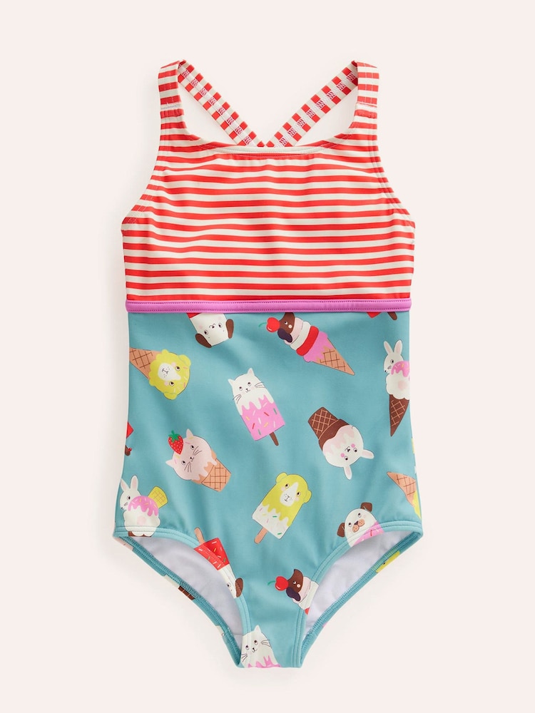 Boden Blue Ice Cream Hotchpotch Swimsuit - Image 2 of 4 Boden Blue Ice Cream Hotchpotch Swimsuit - Image 2 of 4