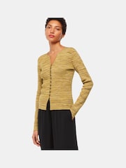 Whistles Natural Spacedye Button Front Cardigan - Image 3 of 5