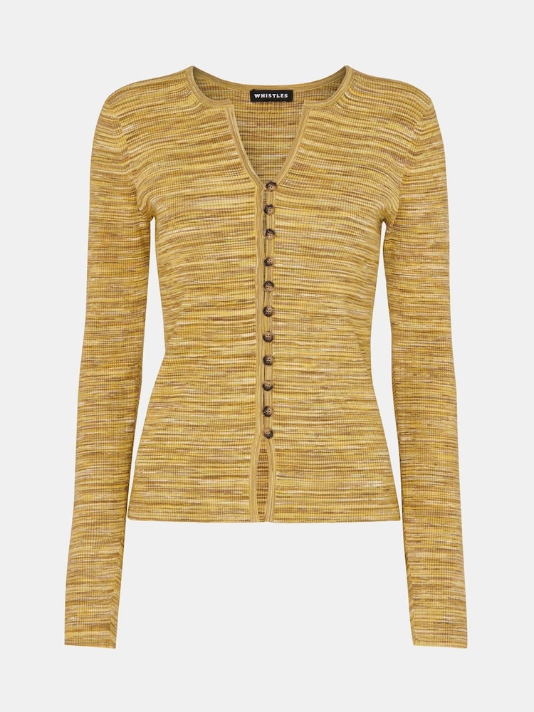 Whistles Natural Spacedye Button Front Cardigan - Image 5 of 5 Whistles Natural Spacedye Button Front Cardigan - Image 5 of 5