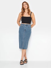 Long Tall Sally Blue Midi Denim Skirt - Image 2 of 4