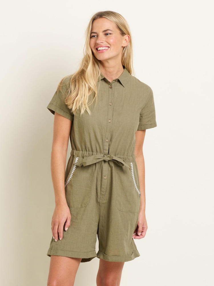 Brakeburn Green Playsuit - Image 1 of 5