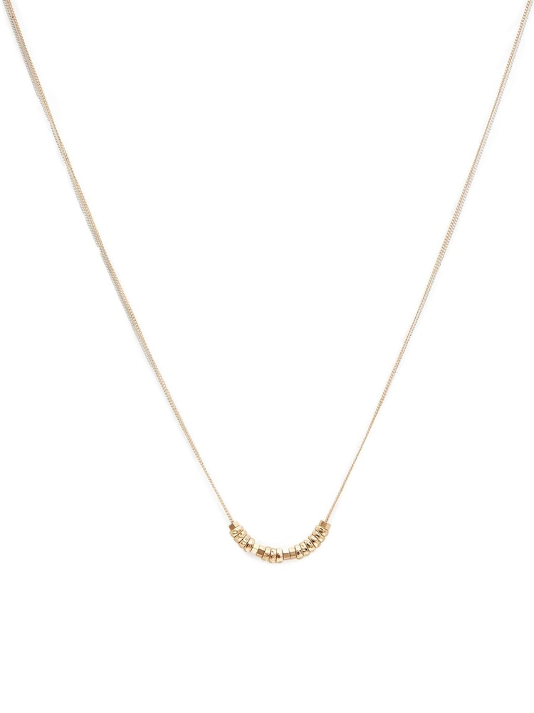 AllSaints Gold Stone Mixed Bead Bib Necklace - Image 1 of 3