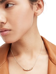AllSaints Gold Stone Mixed Bead Bib Necklace - Image 2 of 3