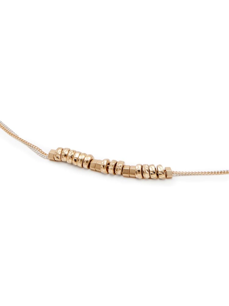 AllSaints Gold Stone Mixed Bead Bib Necklace - Image 3 of 3